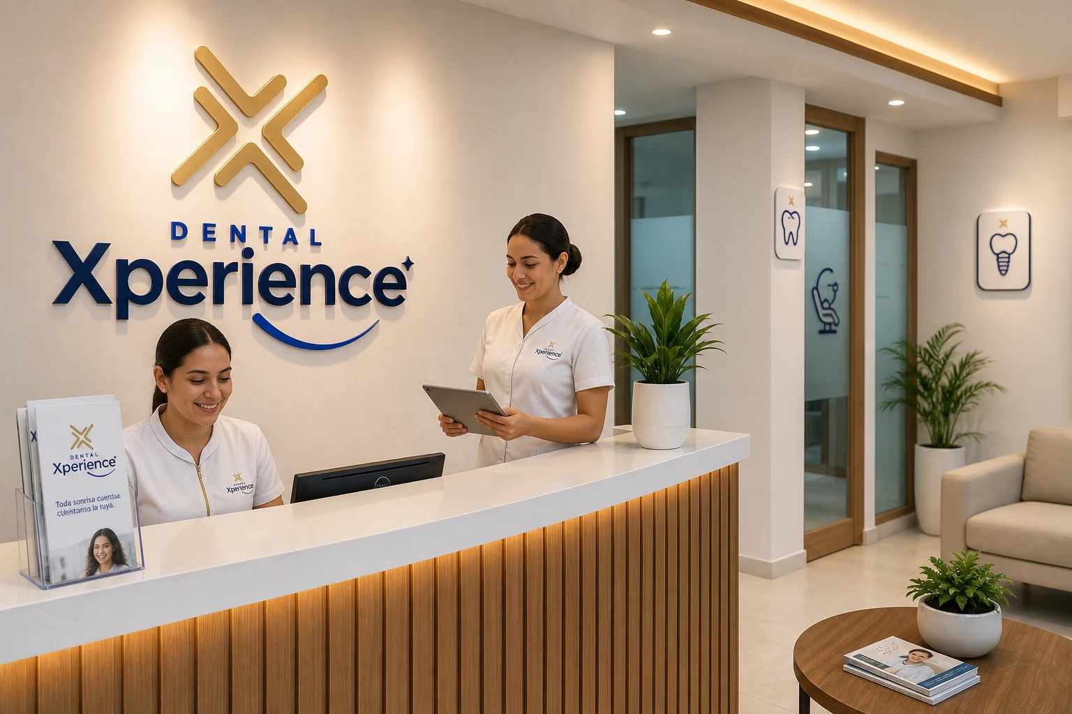 Identidad, recepción y señalización desarrolladas para Dental Xperience.
